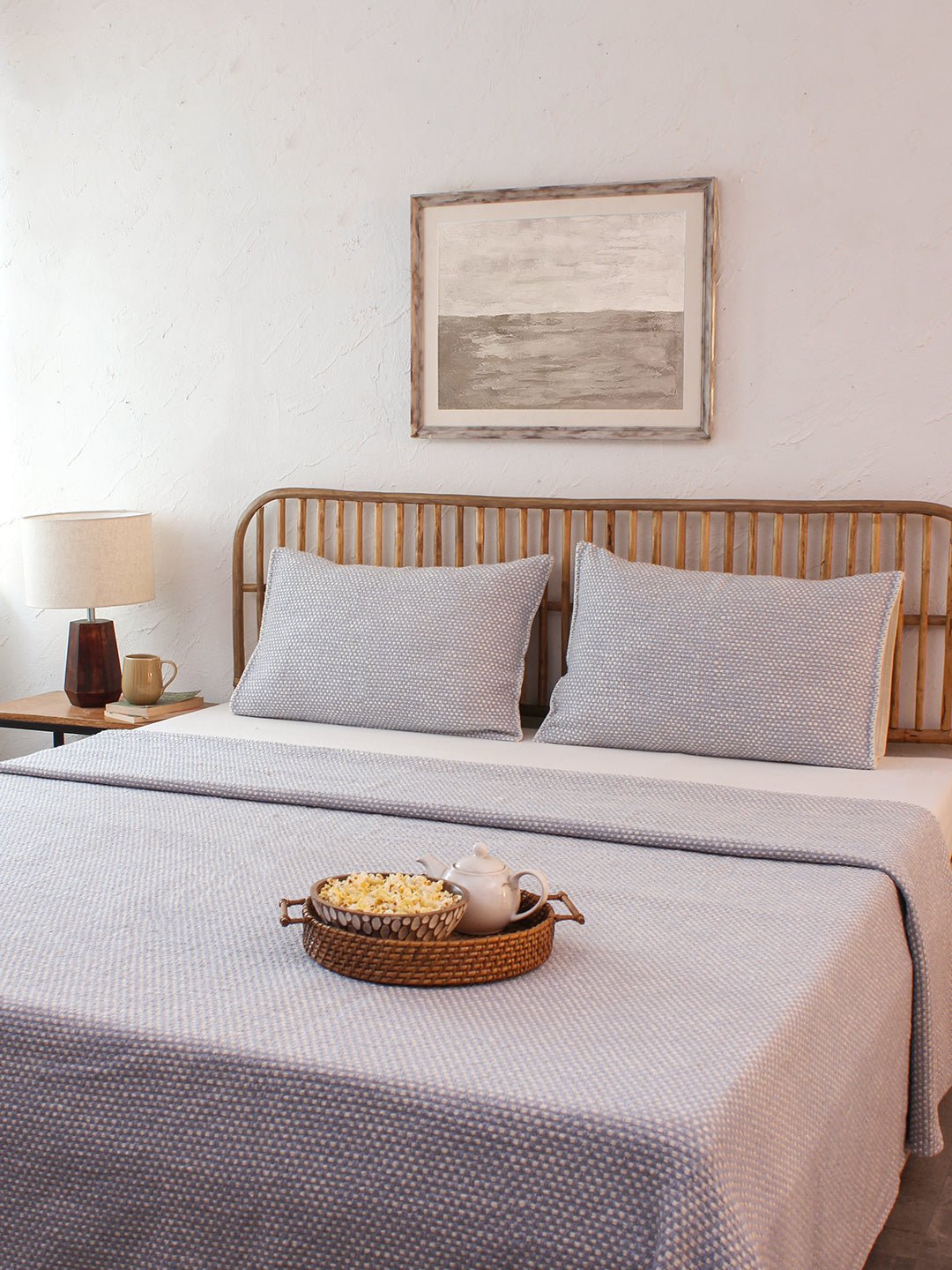 Vindhya Double Bedcover (Light Blue)