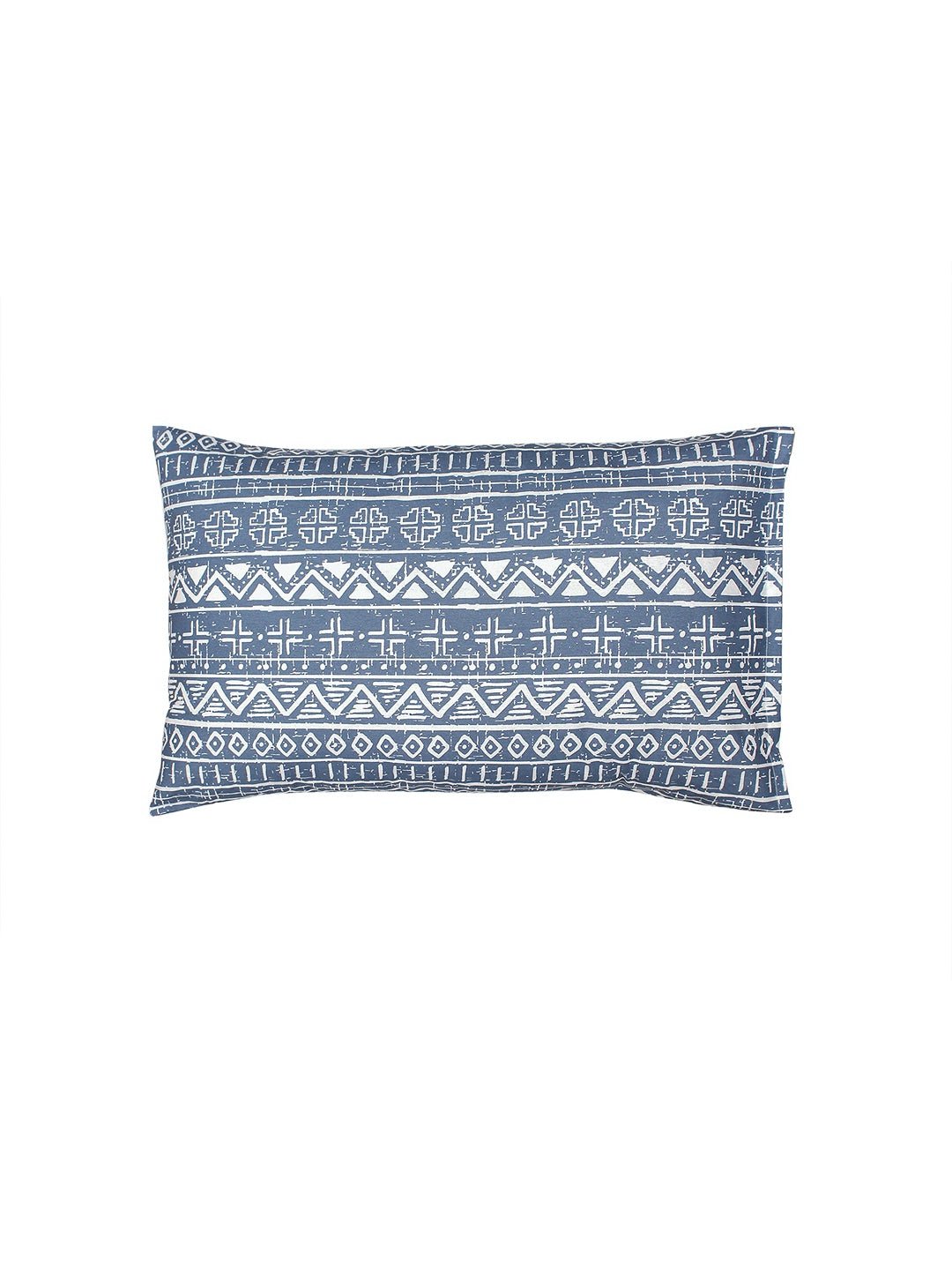 Kullu Patti Bed Set (Duvet Cover + Bedsheet) - Blue