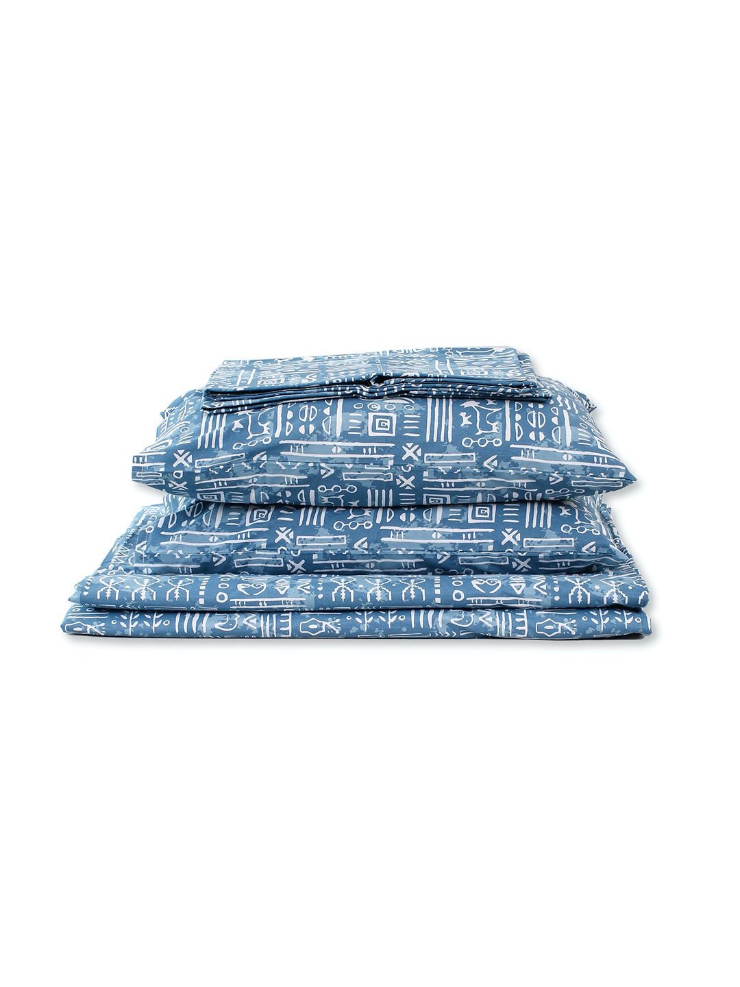 Gamathi Bed Set (Dohar + Bedsheet) - Light Blue