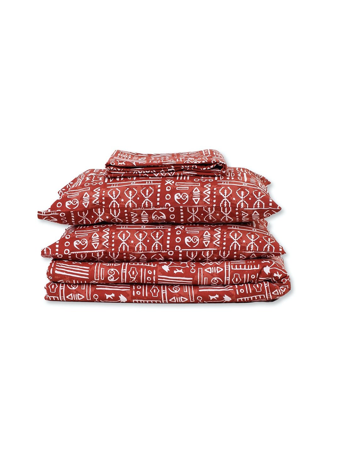 Gamathi Bed Set (Dohar + Bedsheet) - Rust
