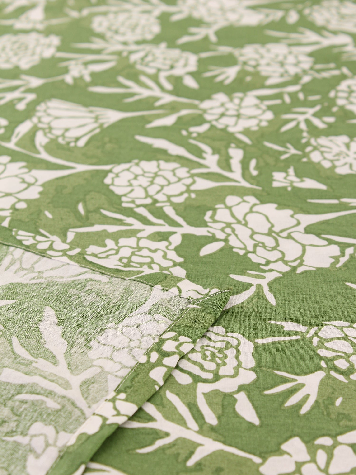 Genda Phool Bedsheet with Pillow Cover (Green) - 144 TC