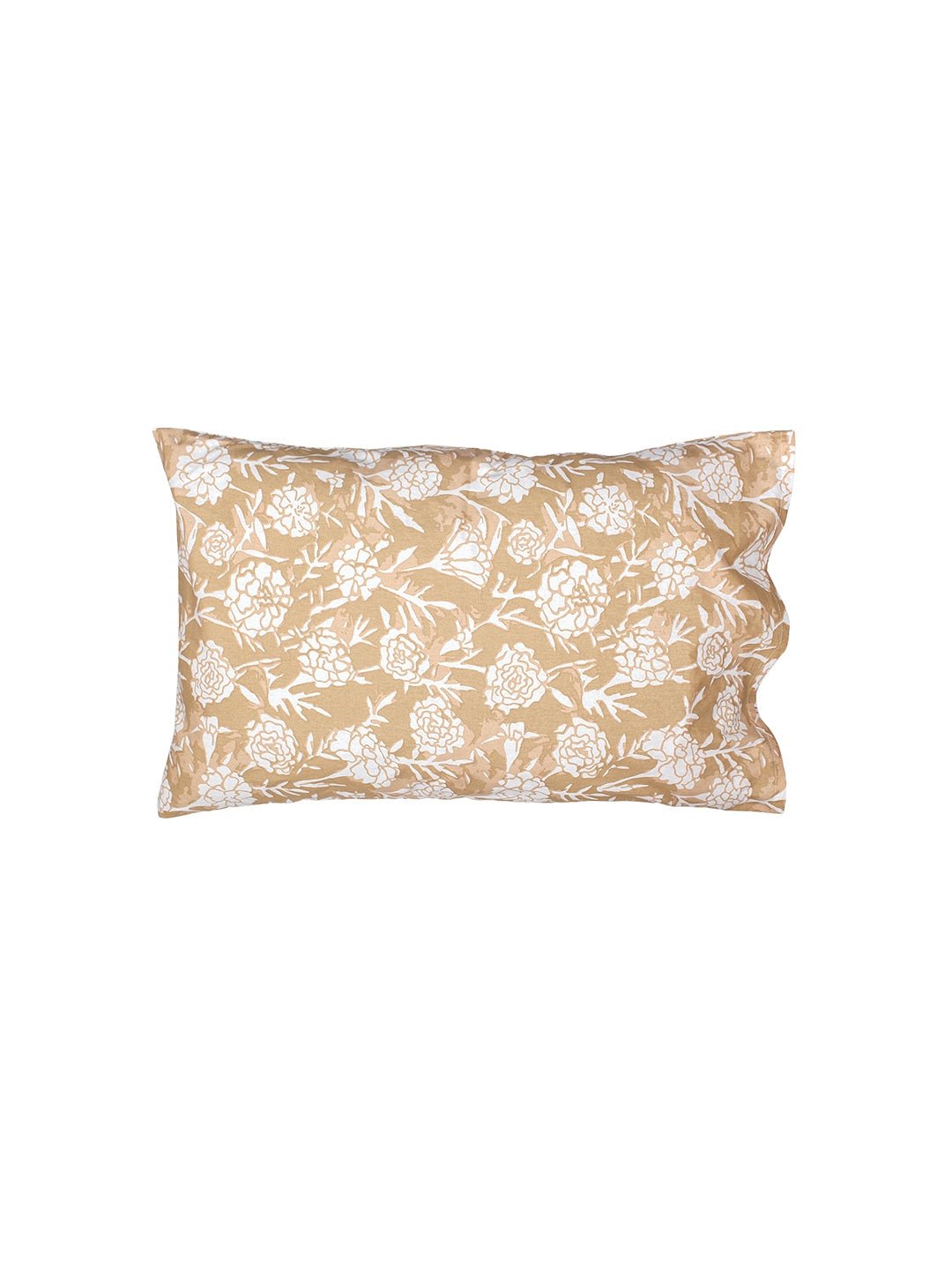 Genda Phool Bedsheet & 2 Pillow Cover + 2 Pillow Filler (Beige)