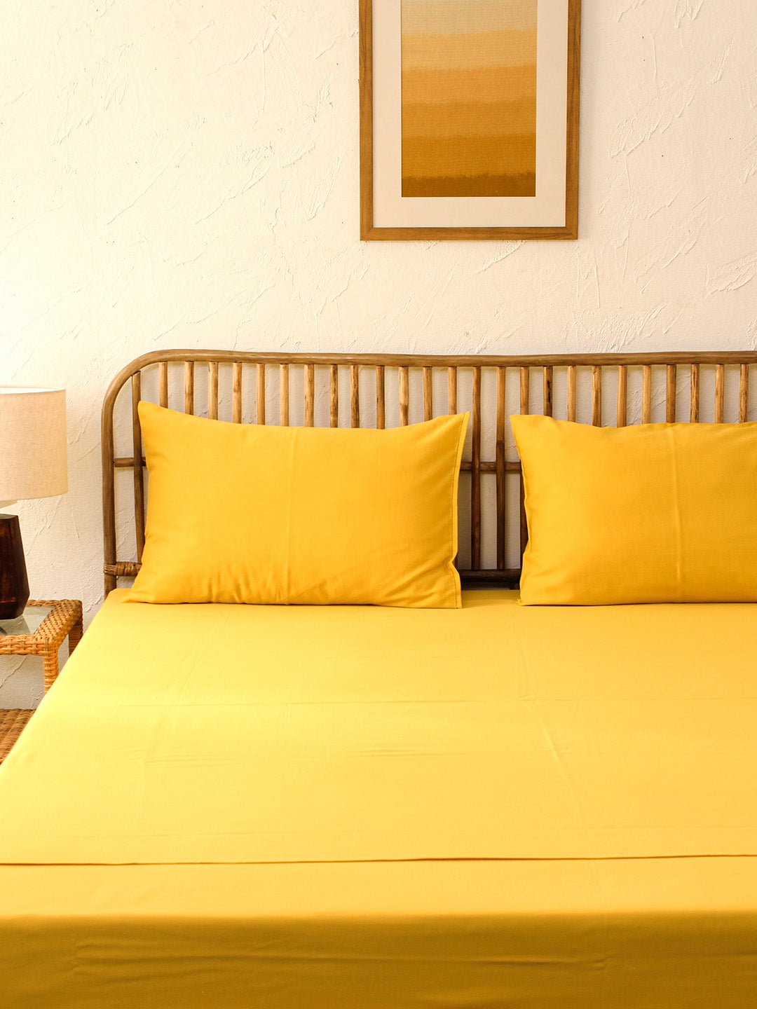Piyambu Yellow Bedsheet with Pillow Cover