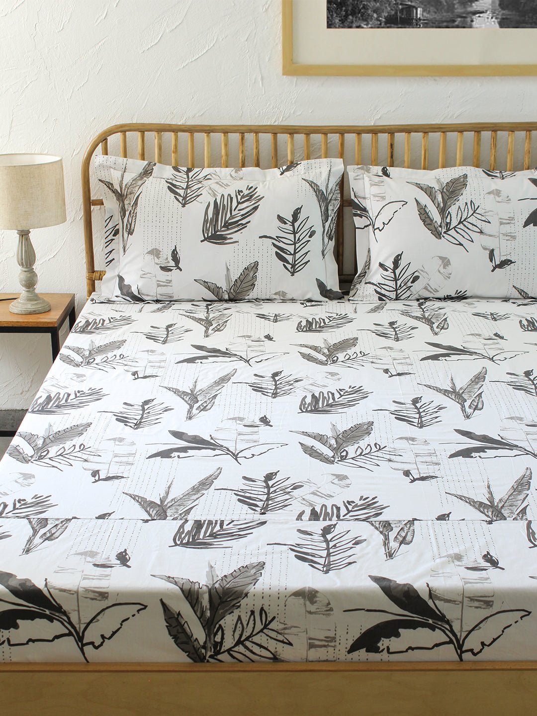 Vanam Bedsheet with Pillow Cover (Grey)