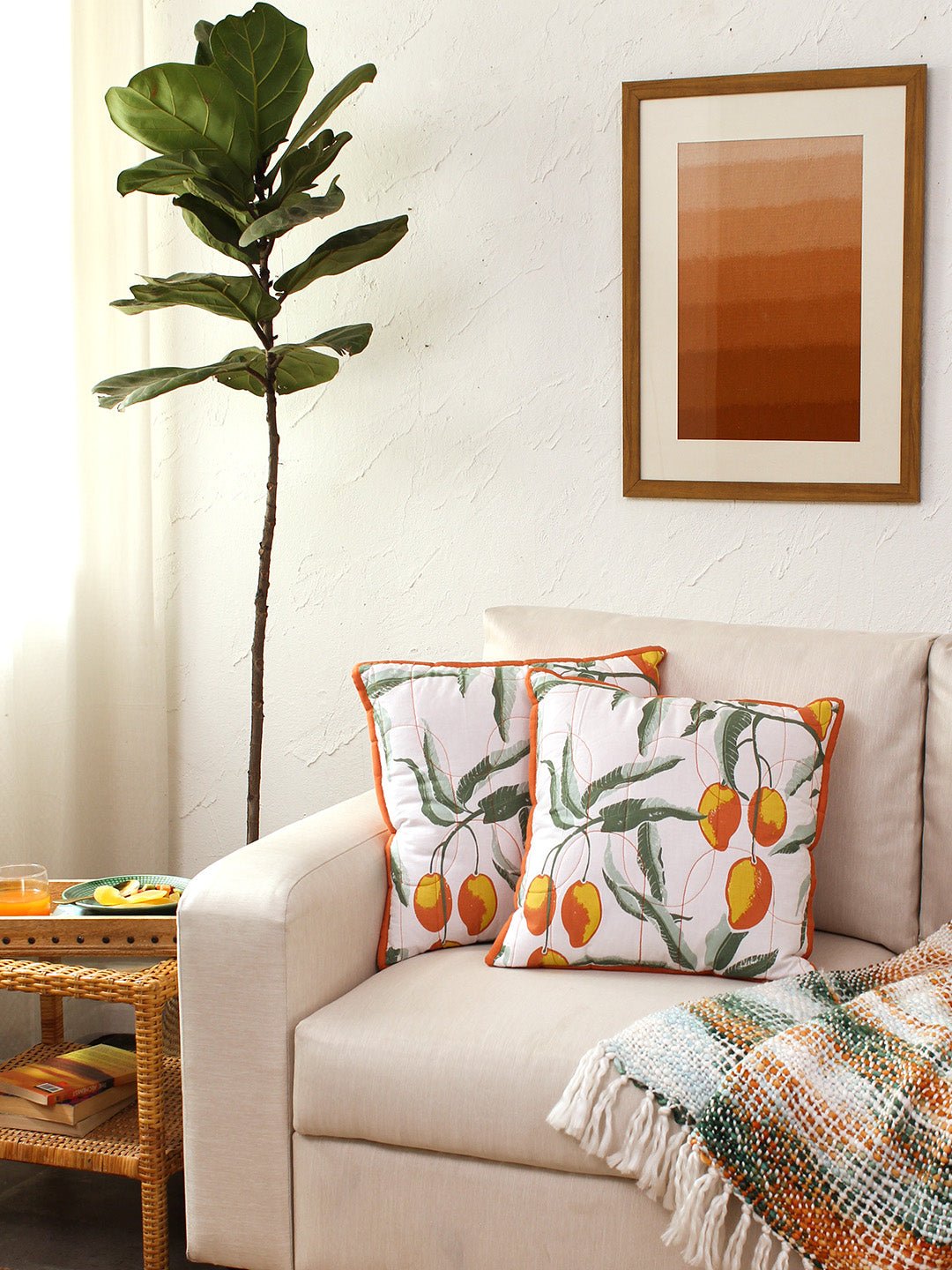 Aamb - Set Of 2 Cushion Covers (Rust) - Medium