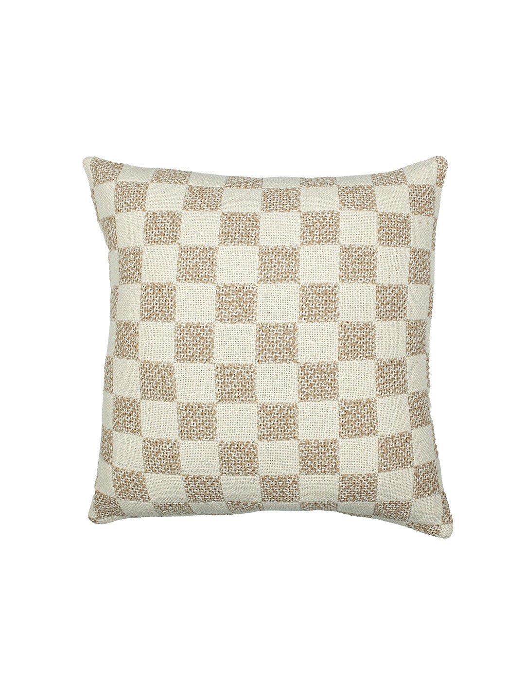 Checkerboard Set Of 2 Cushion Covers - (Beige) - 40x40cm