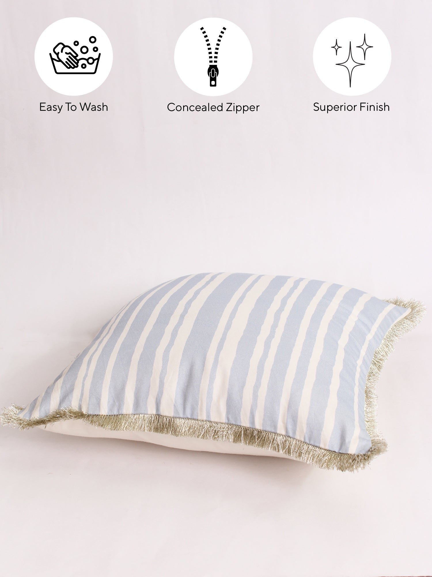 Dhari - Set Of 2 Cushion Covers (Blue) - Medium