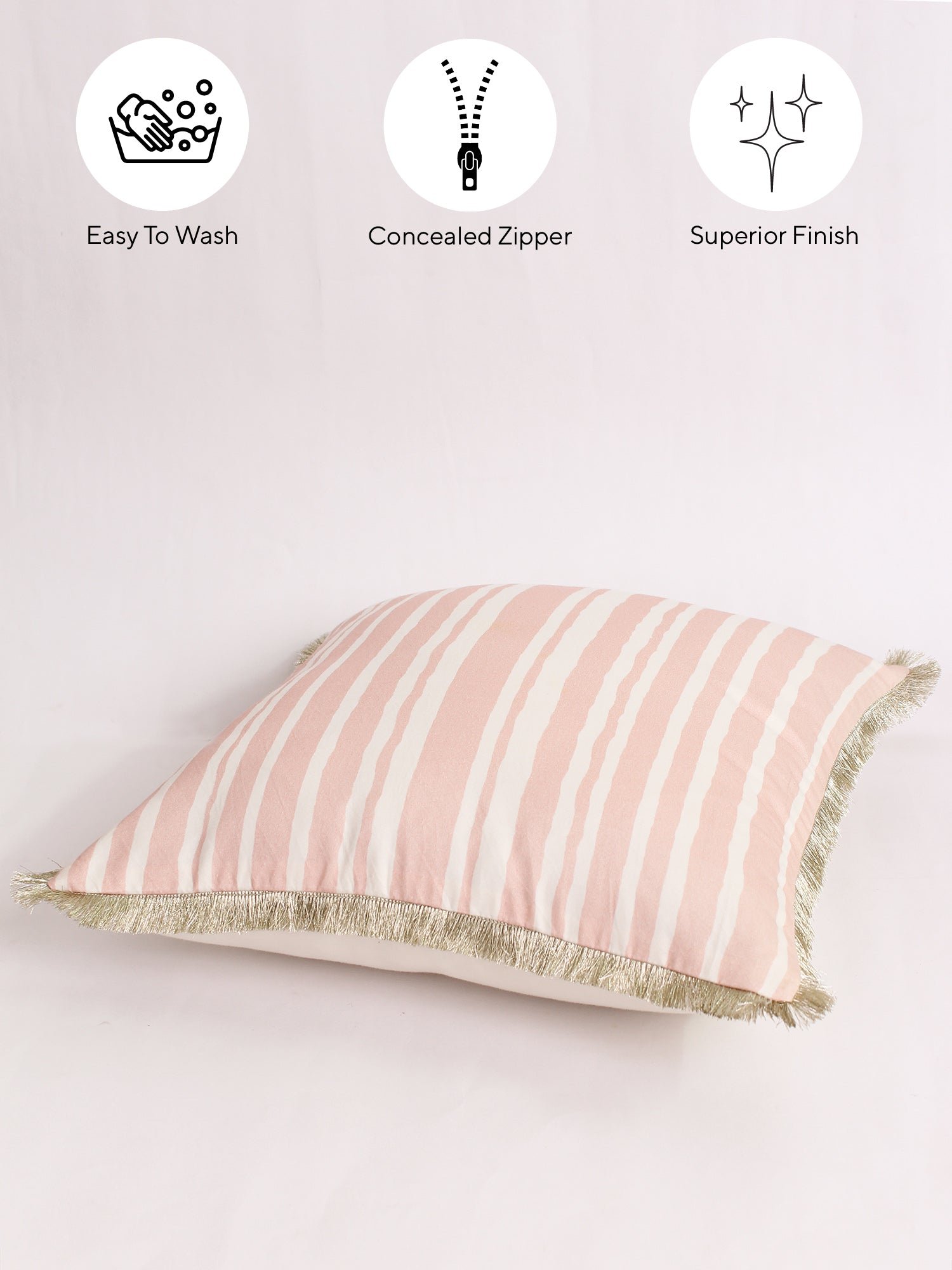 Dhari - Set Of 2 Cushion Covers (Pink) - Medium
