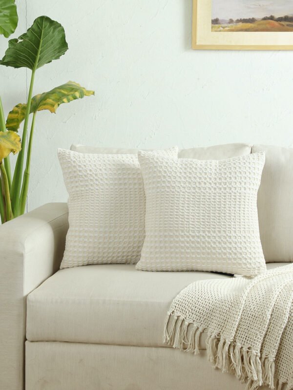 Karakoram Set Of 2 Cushion Cover (Natural/White) – 40X40cm