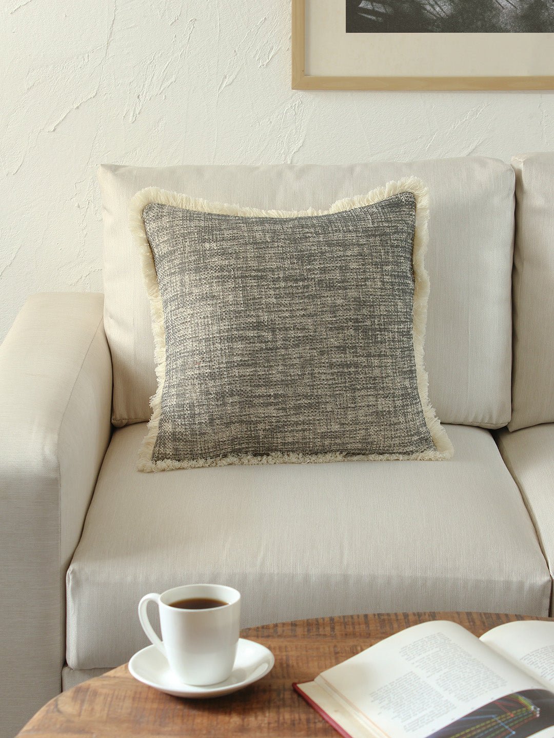 Matsya Vala - Set Of 2 Cushion Covers (Black) - Medium