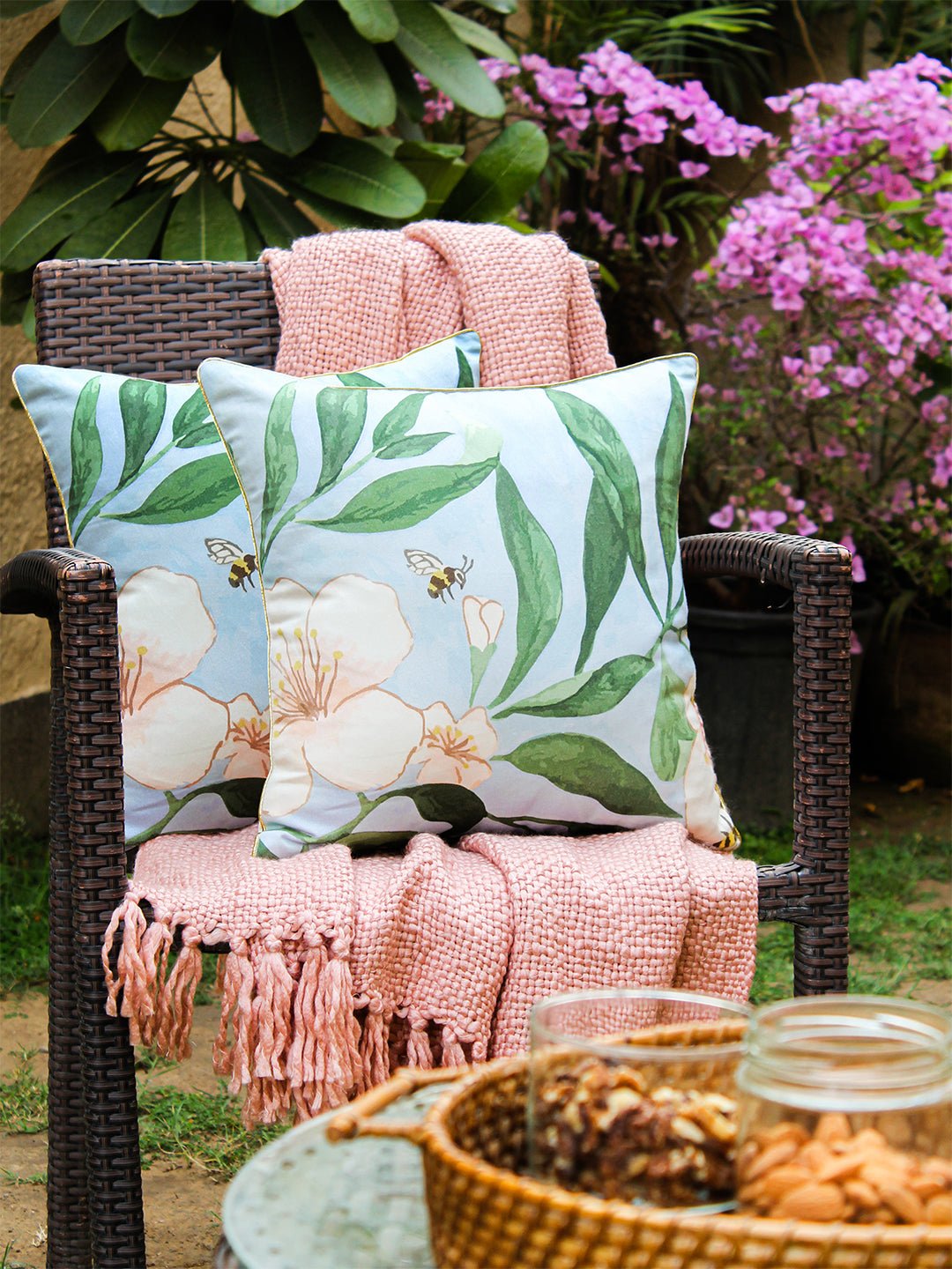 Madhukar - Set Of 2 Cushion Covers (Blue) - Medium