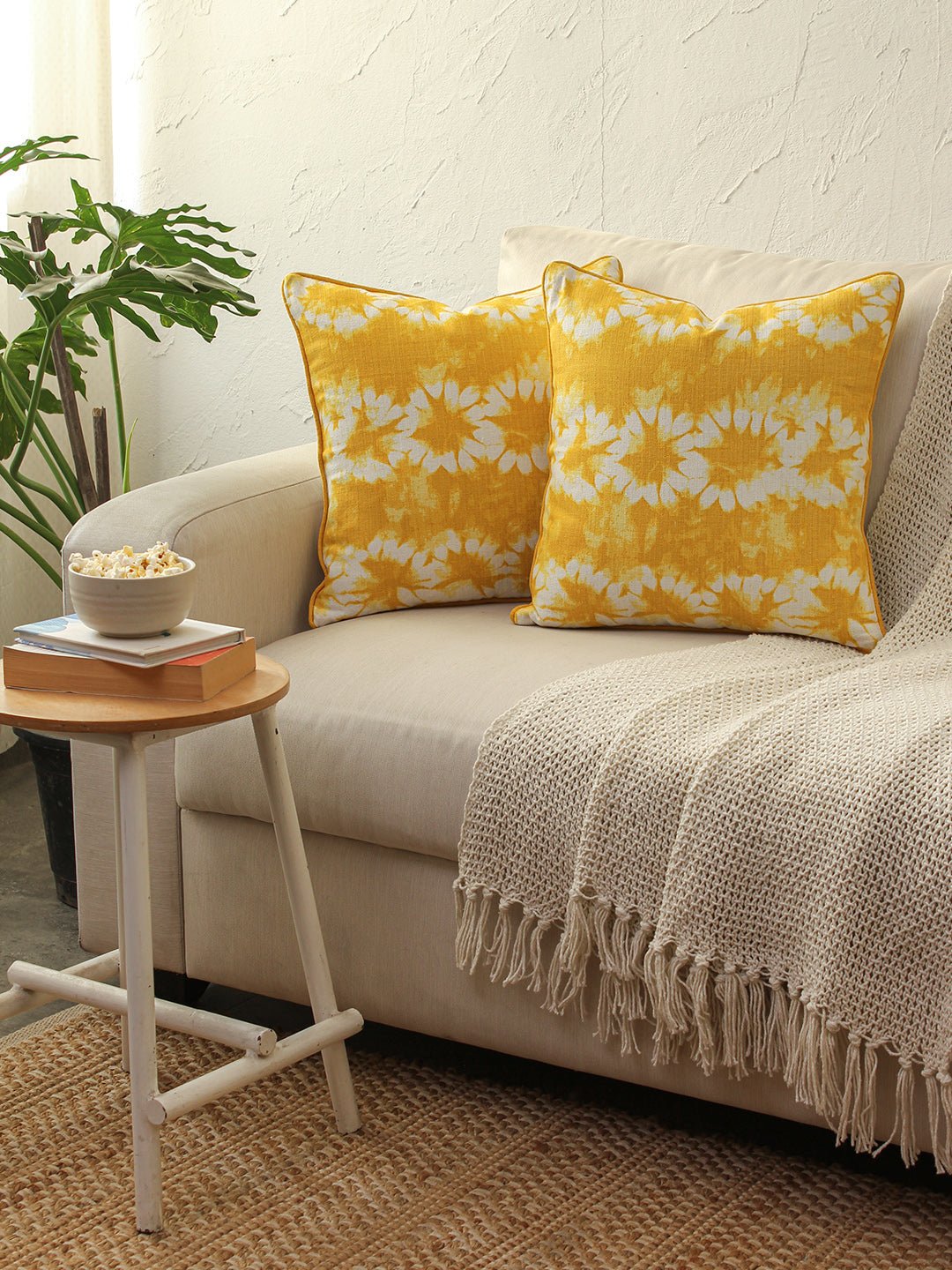 Maliku - Set of 2 Cushion Covers (Yellow)