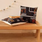 Score Board Puzzle A – Set Of 2 Shaped Cushions (Black)