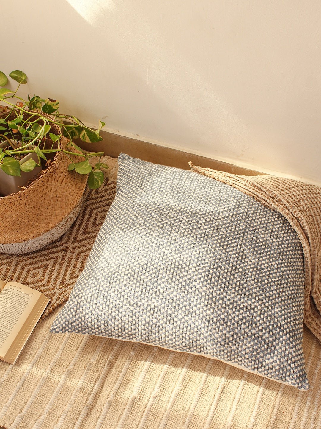 Vindhya - Set Of 2 Cushion Covers (Dark Blue) - Large