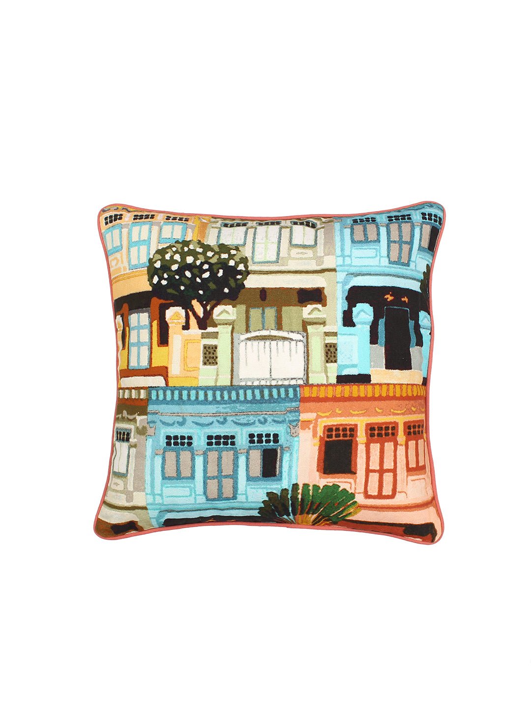 The Shophouses - Set Of 2 Cushion Covers (Multi) - Medium