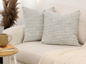 Girnar Set Of 2 Cushion Covers + 2 Cushion Fillers (Dark Blue) – 40X40 cm