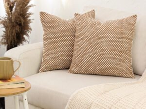 Vindhya Set Of 2 Cushion Covers + 2 Cushion Fillers (Brown) – 40X40 cm