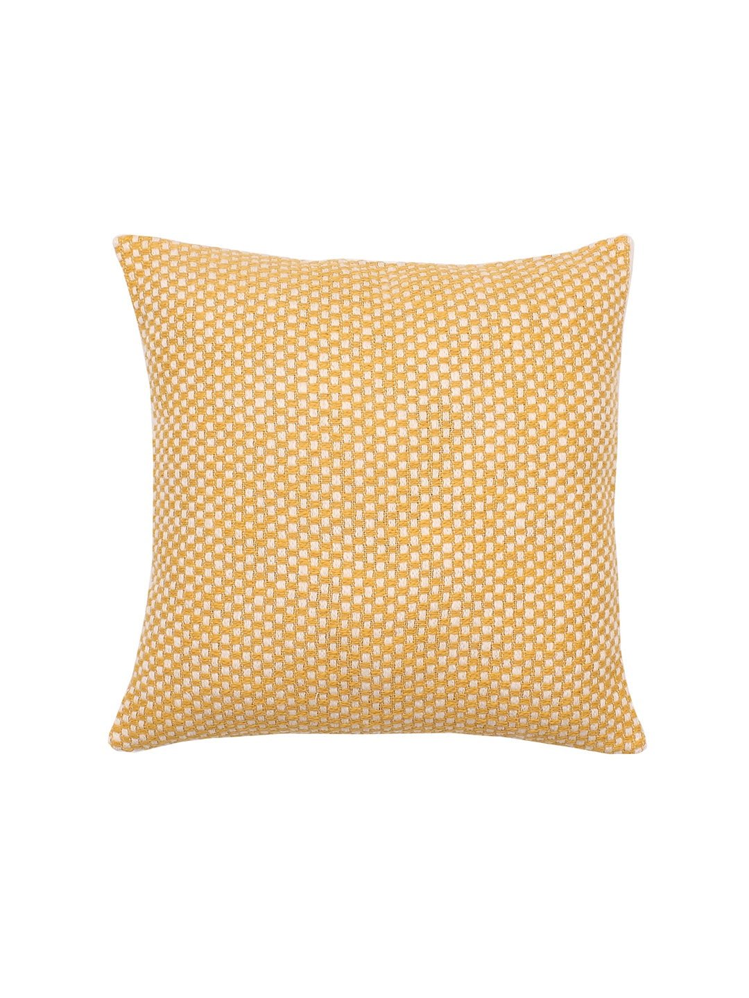 Vindhya Set Of 2 Cushion Covers + 2 Cushion Fillers (Yellow) - 40X40 cm