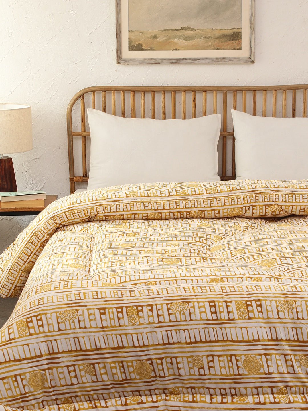 Sanchi Double Comforter (Yellow)