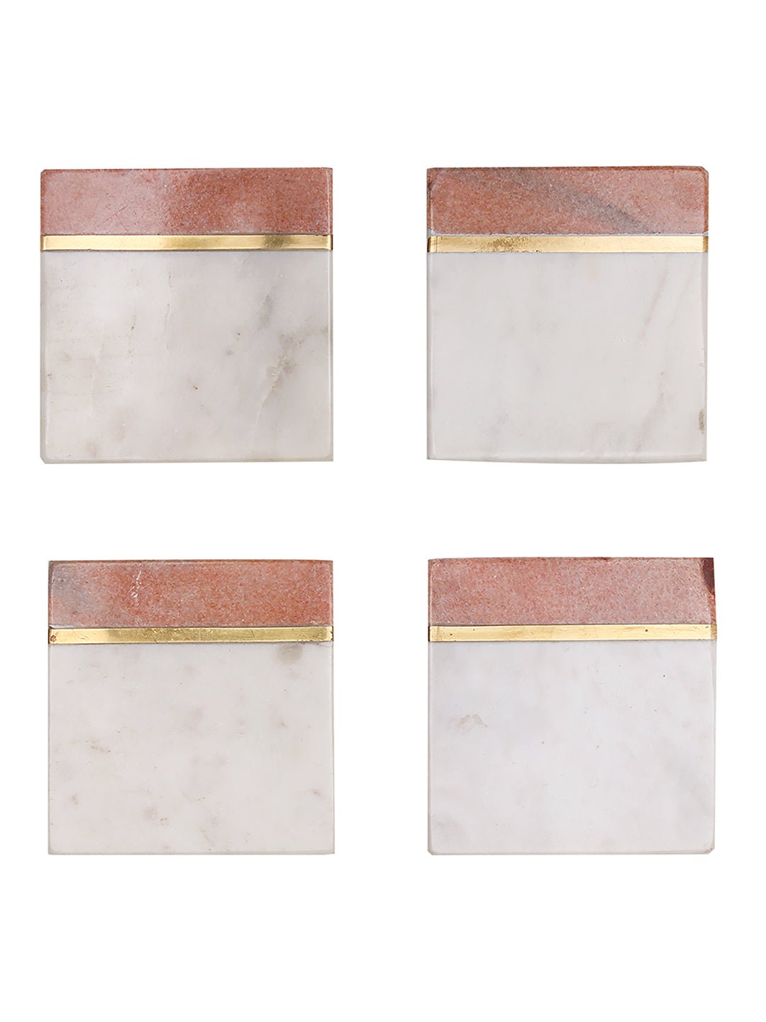 Coral Beach - Set Of 4 Coasters (White)