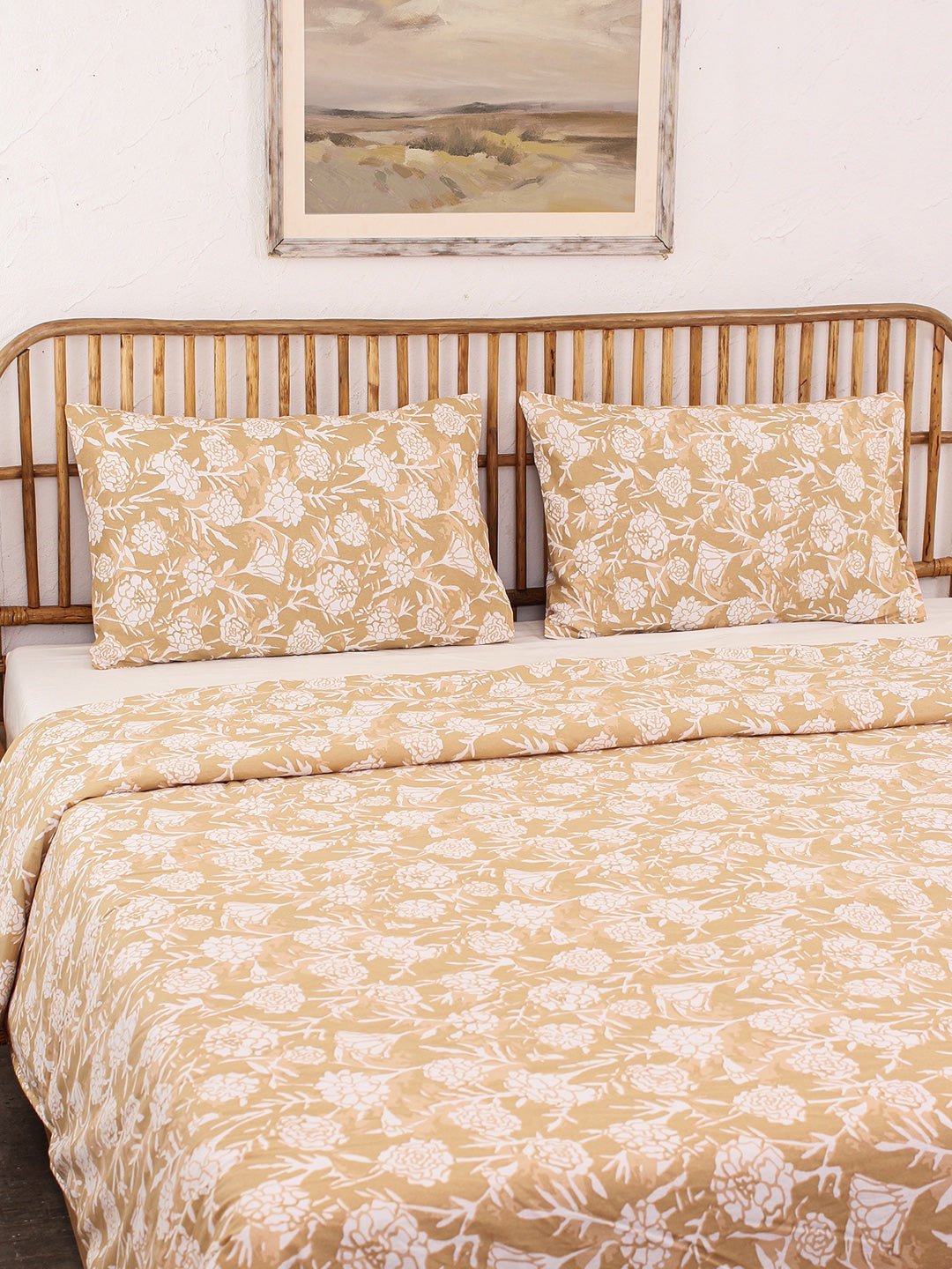 Genda Phool Double Duvet Cover (Beige)