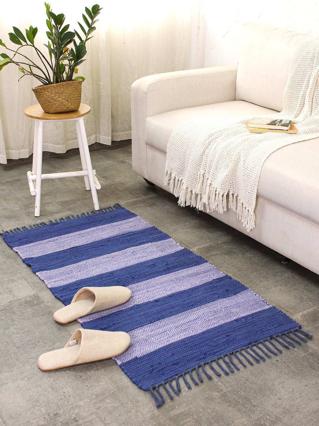 Cherai Recycle Chindi Rug (Blue)