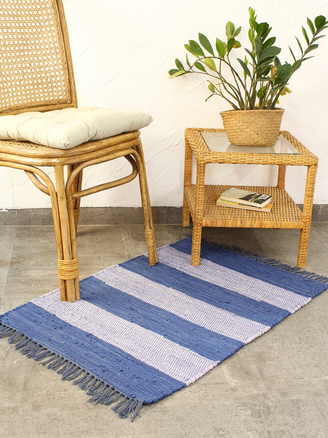 Cherai Recycle Chindi Rug (Blue)