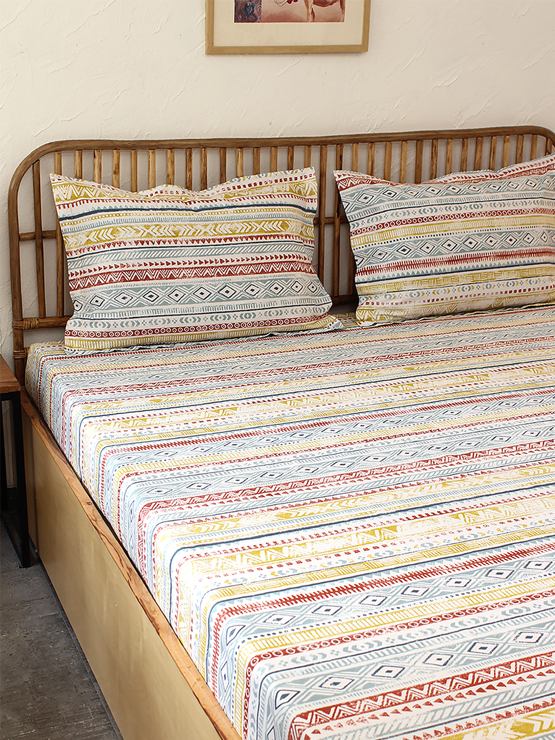 Meghwal Fitted Bedsheet Set (Blue)