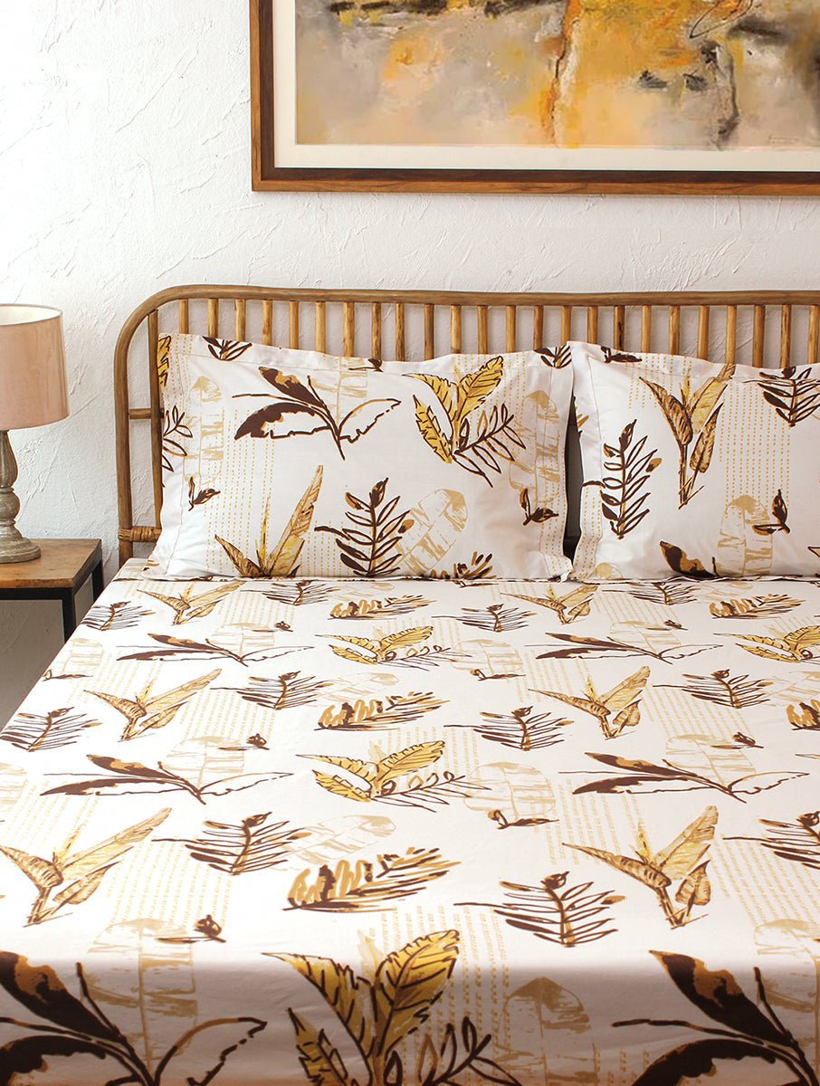 Vanam Fitted Sheet with Pillow Cover (Brown)