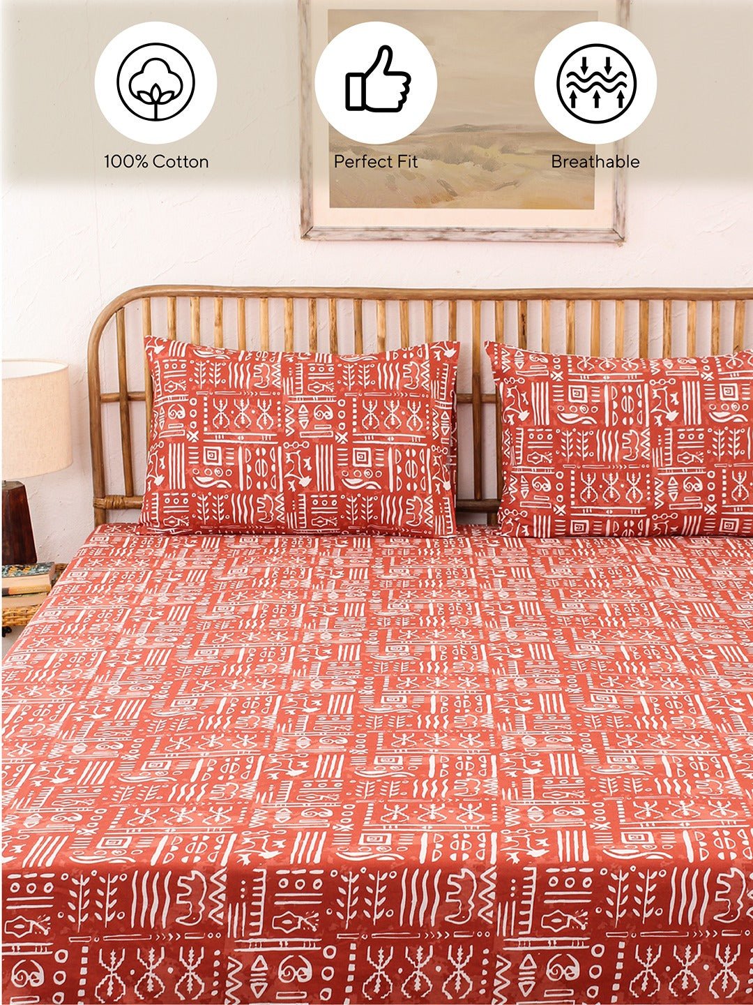 Gamathi Pillow Cover Set (Rust)