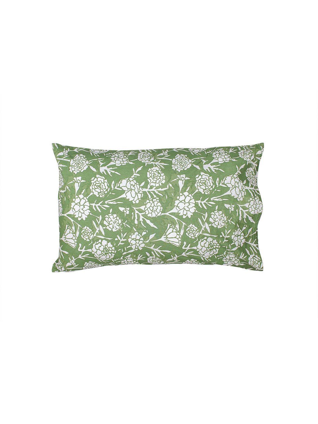 Genda Phool Pillow Cover Set (Green)