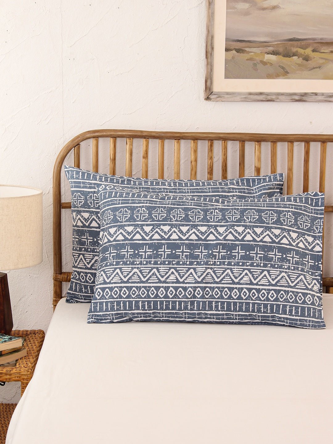 Kullu Patti Pillow Cover Set (Blue)