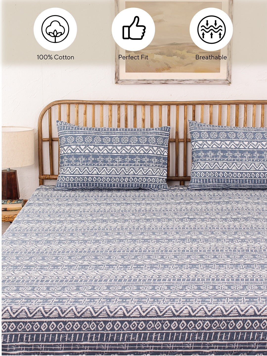 Kullu Patti Pillow Cover Set (Blue)