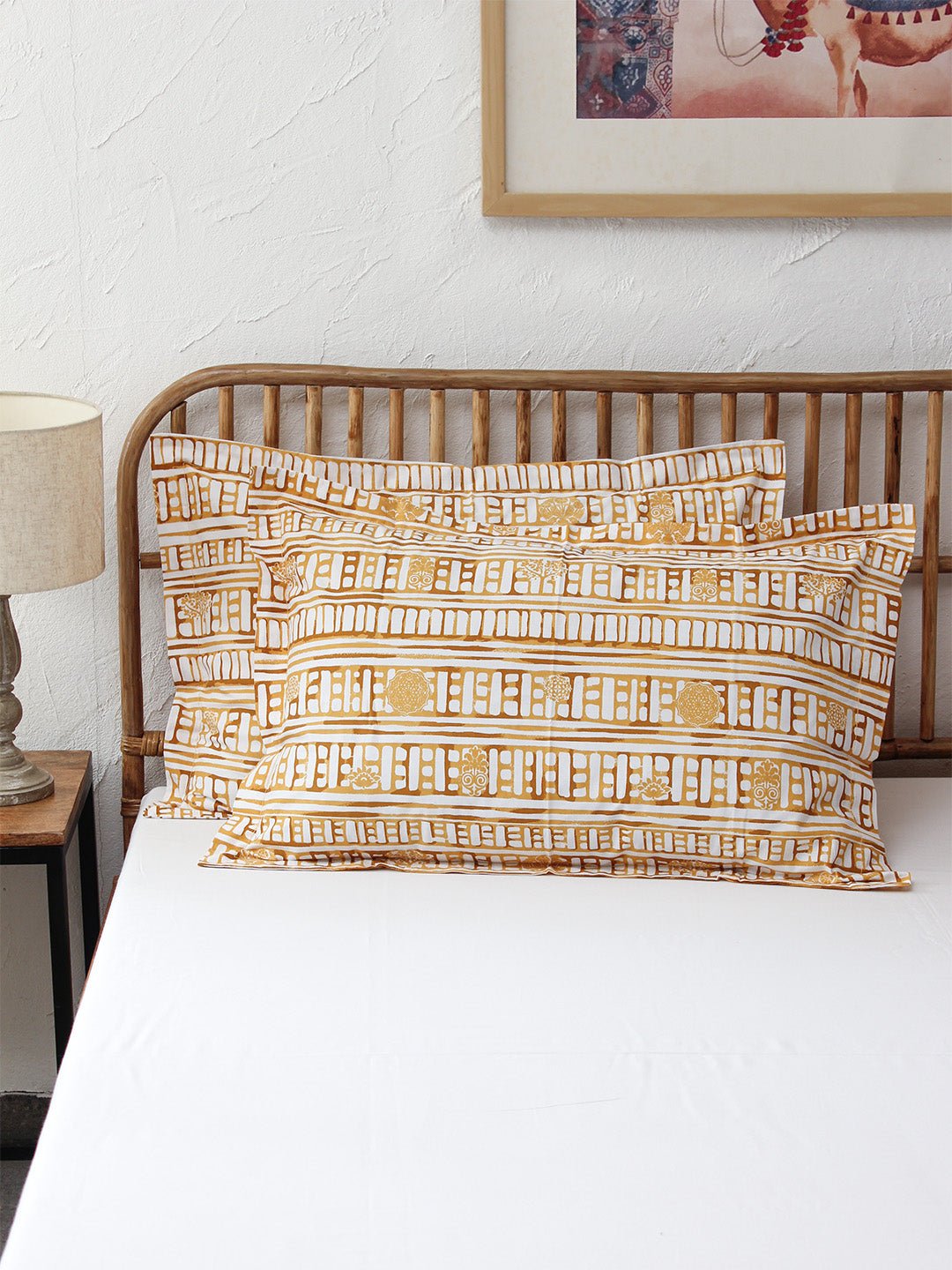 Sanchi Pillow Cover Set (Yellow)