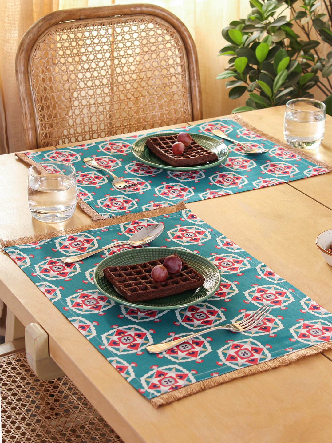 Gulshan - Set Of 2 Placemats (Teal)