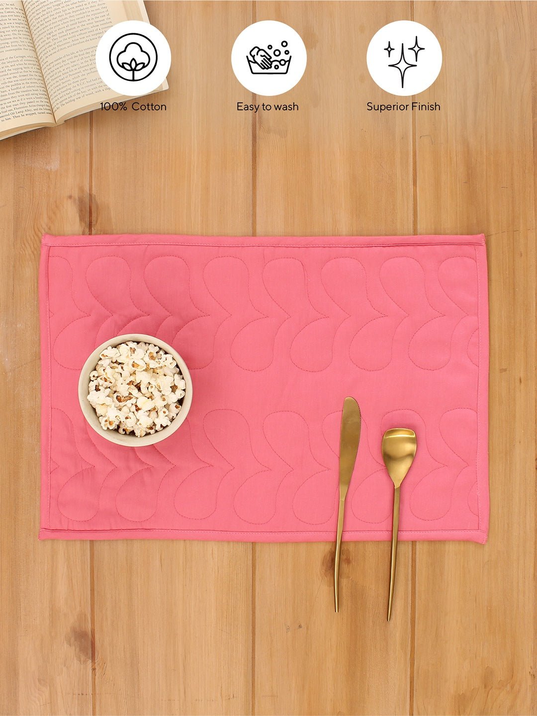 Kaliveli - Set Of 2 Placemats (Dark Pink)