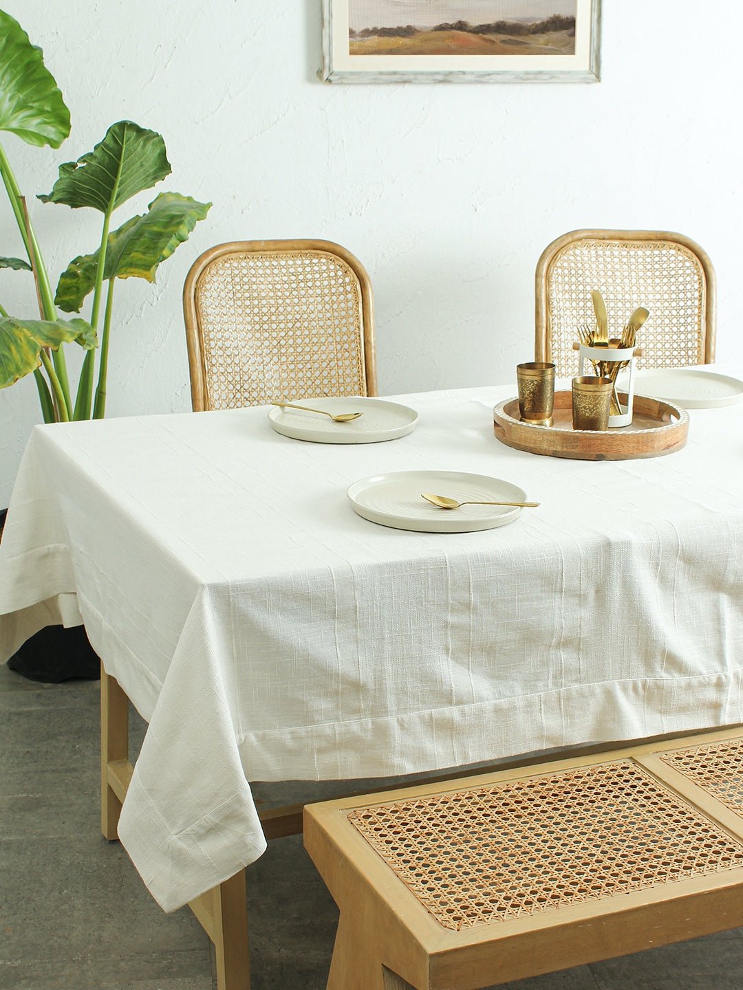 Herringbone 1 Table Cover - (Beige) - Large