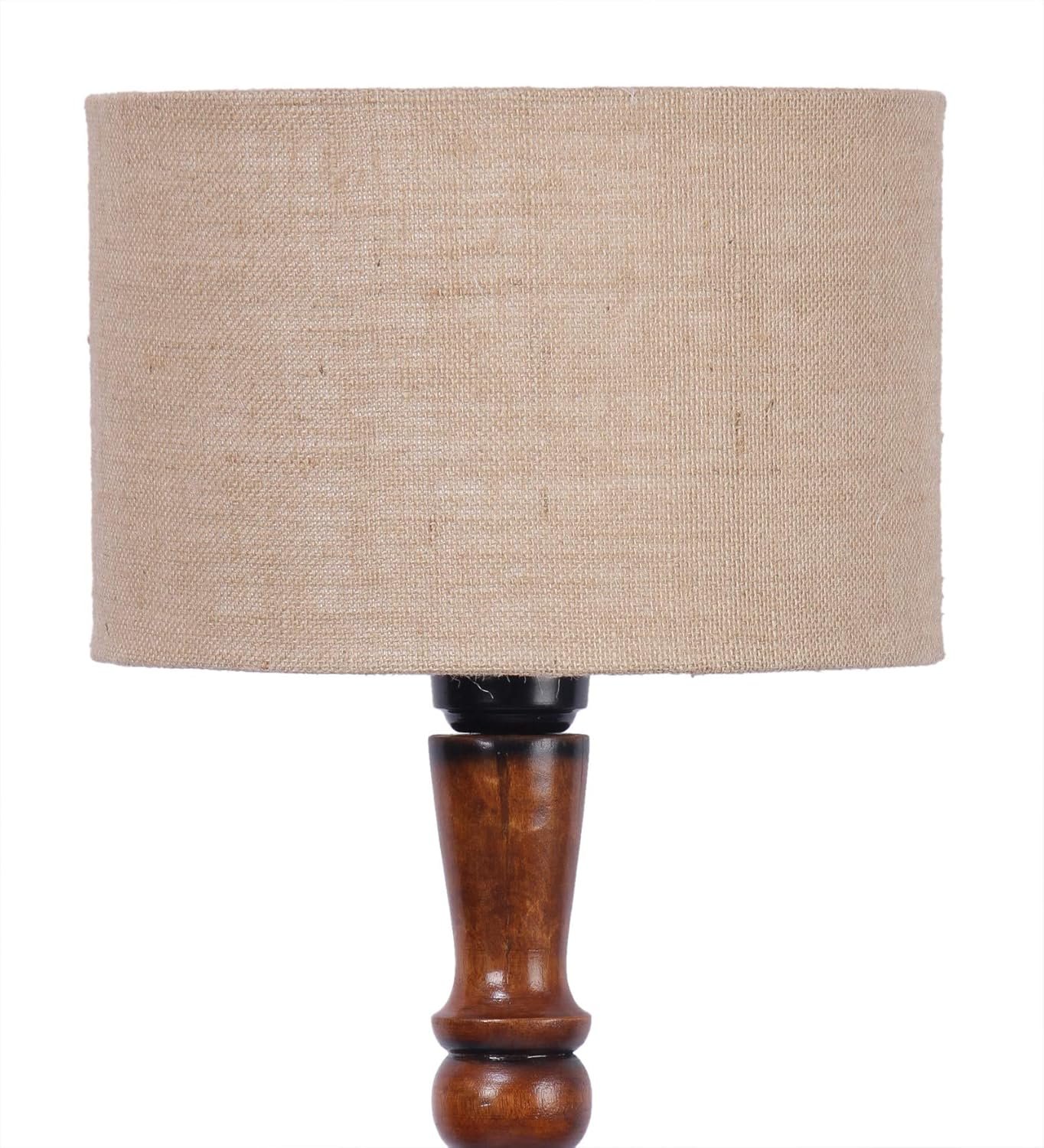 Beige Jute Wooden Floor Lamp