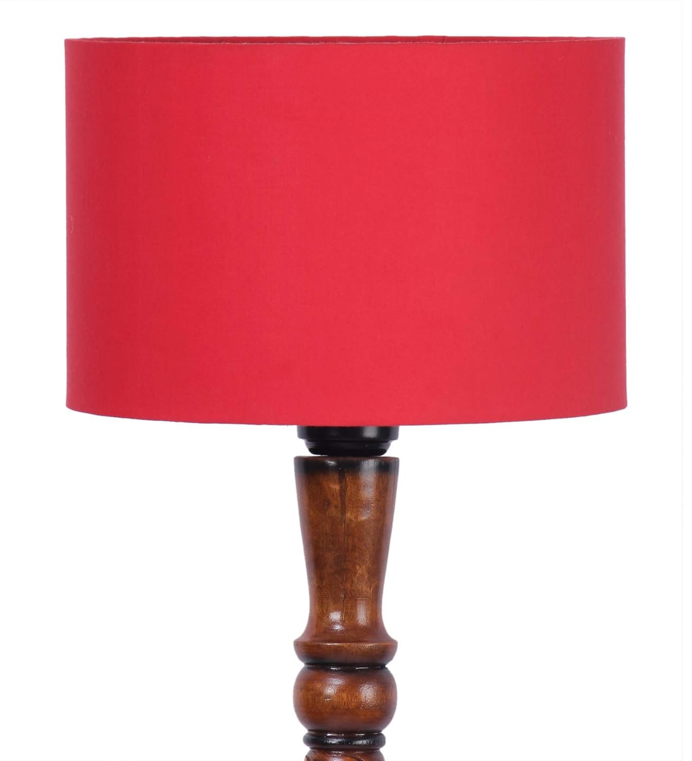 Red Cotton Wooden Floor lamp