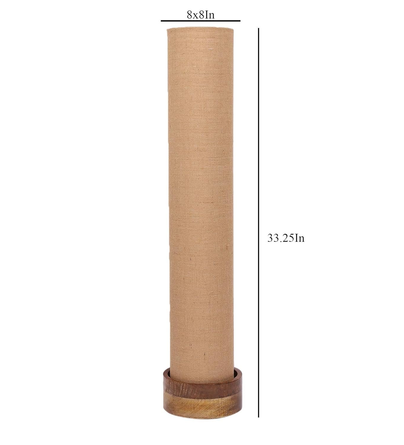 Beige Jute Round Natural Wood Floor Lamps (Beige,Jute)
