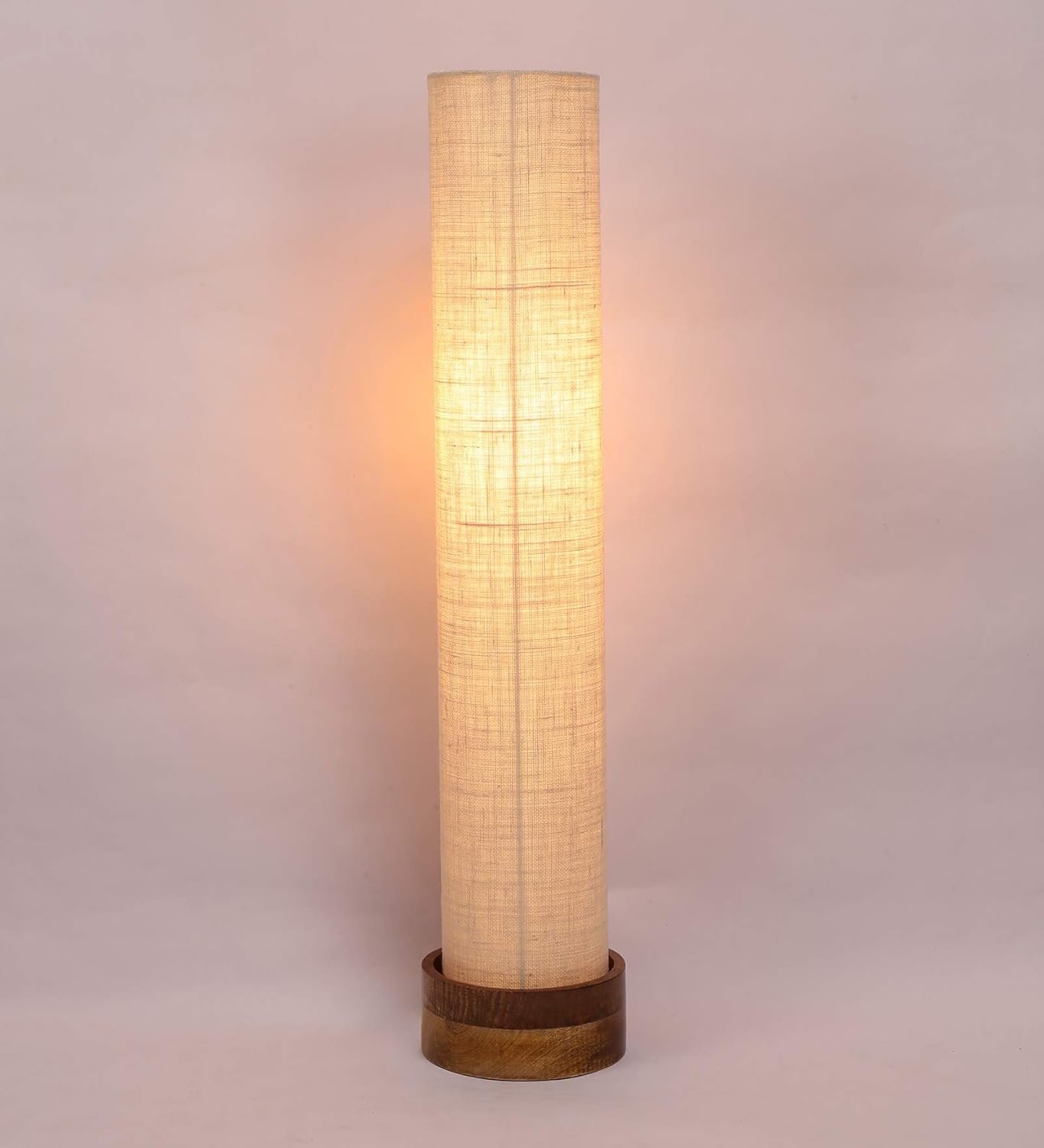 White Jute Round Natural Wood Floor Lamps (White, Jute)