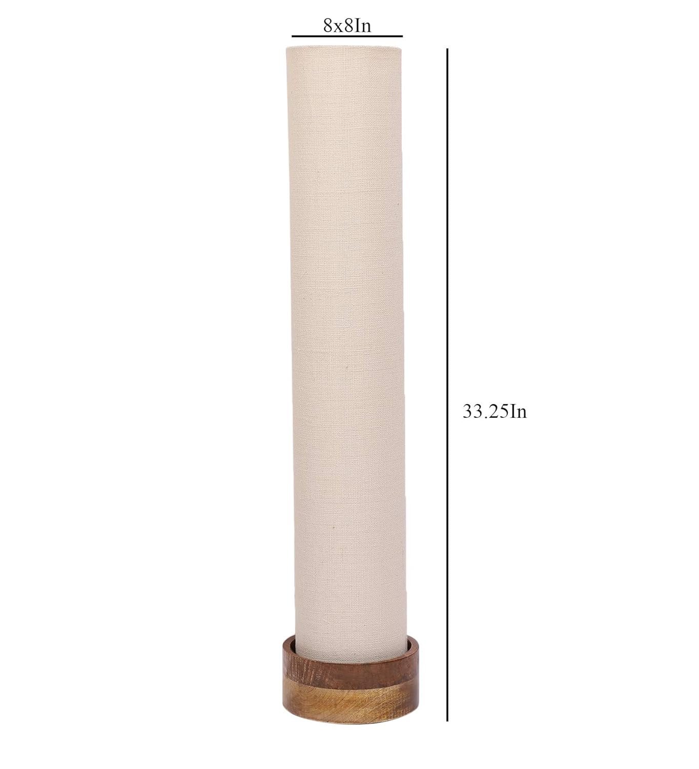 White Jute Round Natural Wood Floor Lamps (White, Jute)