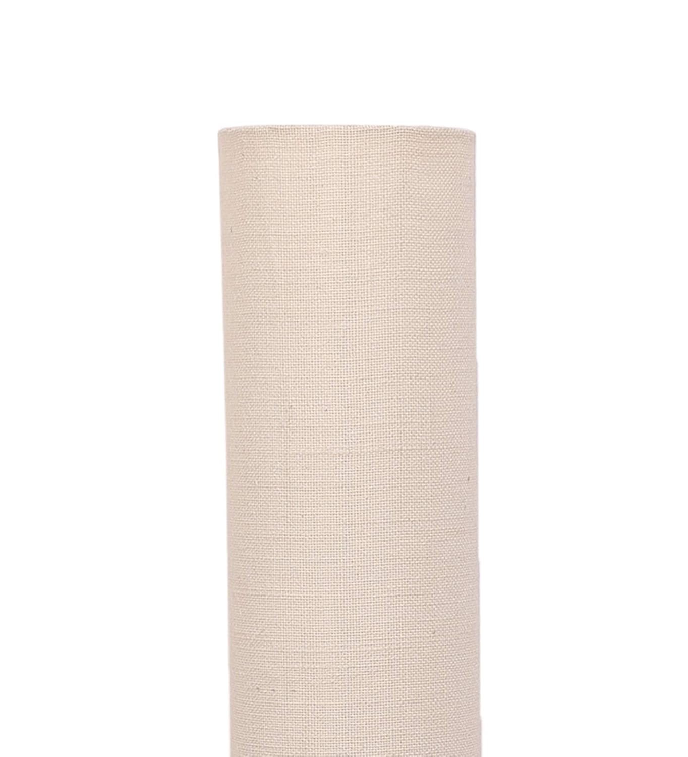 White Jute Round Natural Wood Floor Lamps (White, Jute)