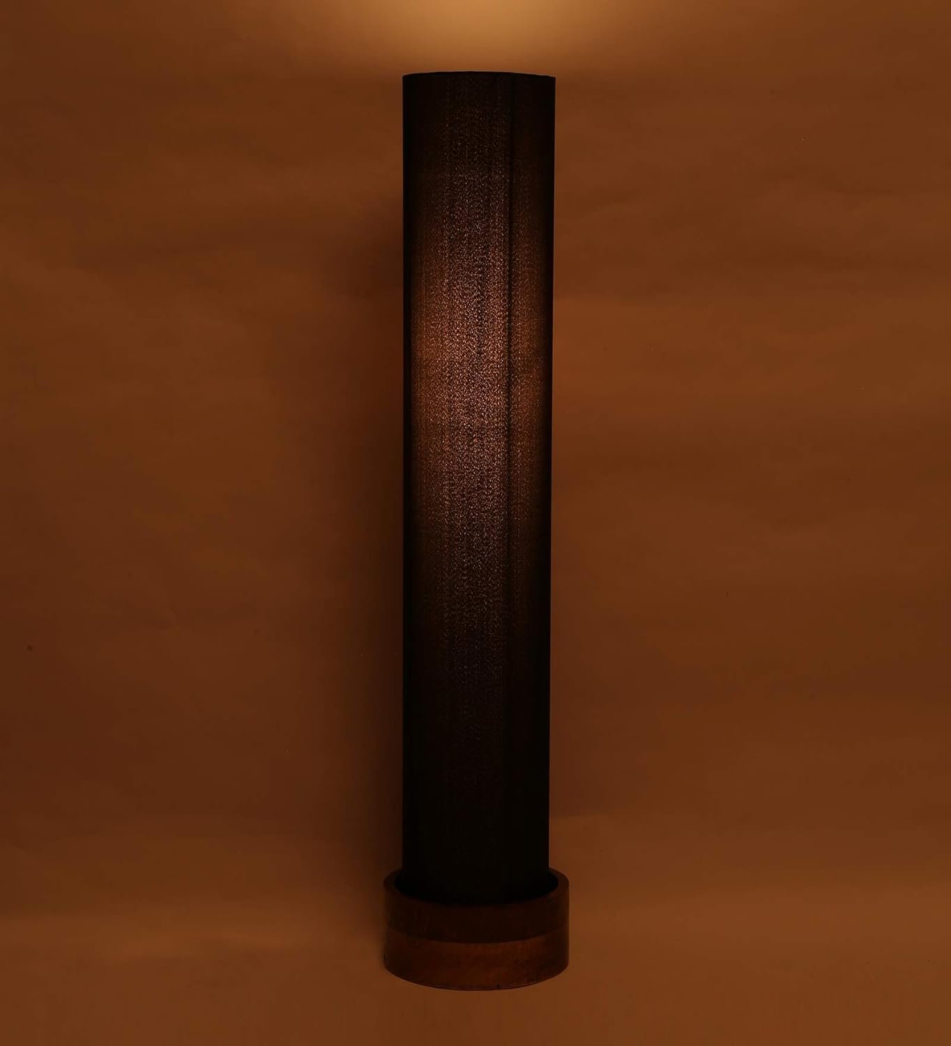 Black Round Cotton Natural Wood Floor Lamps (Black,Cotton)