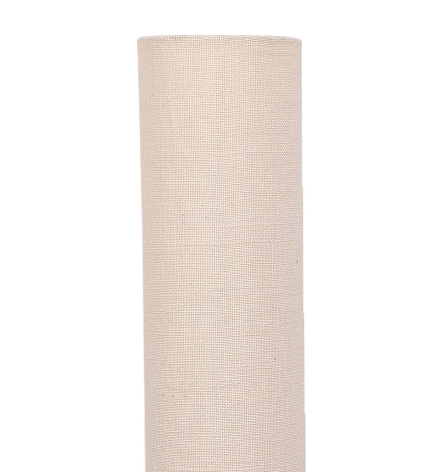 White Jute Round Brown Wood Floor Lamps (White, Jute)