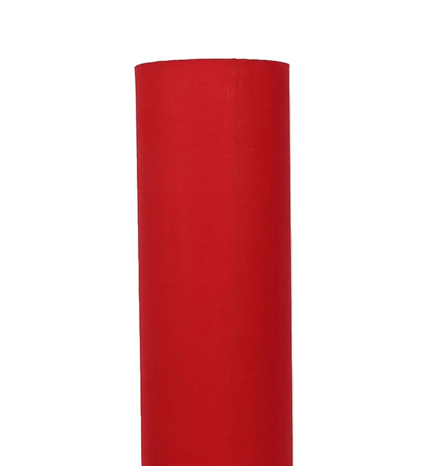 Red Round Cotton Brown Wood Floor Lamps (Red,Cotton)