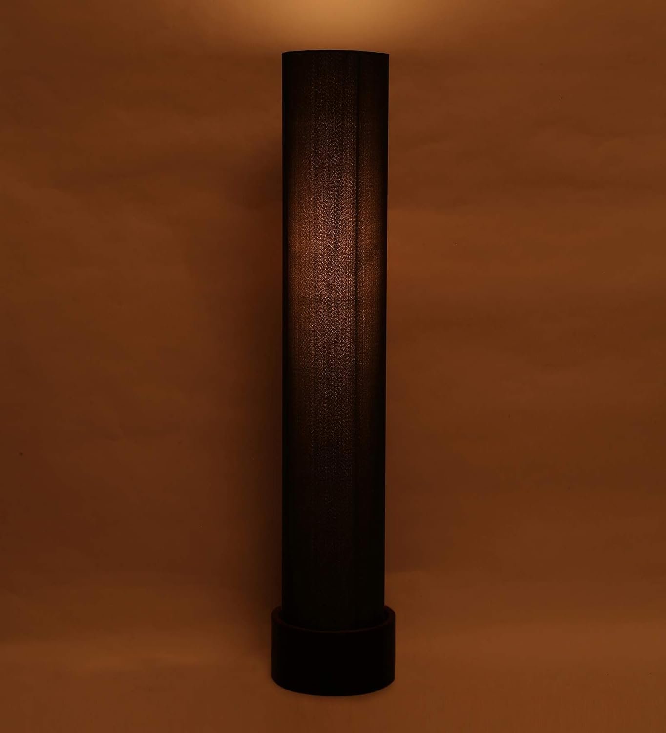 Black Round Cotton Brown Wood Floor Lamps (Black,Cotton)