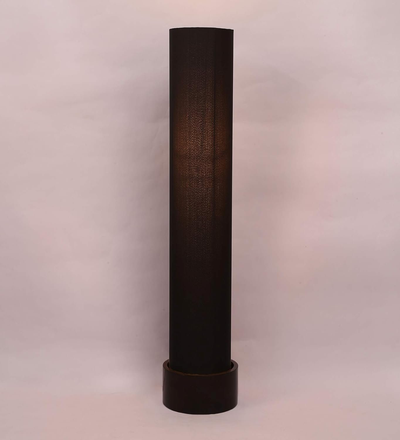 Black Round Cotton Brown Wood Floor Lamps (Black,Cotton)