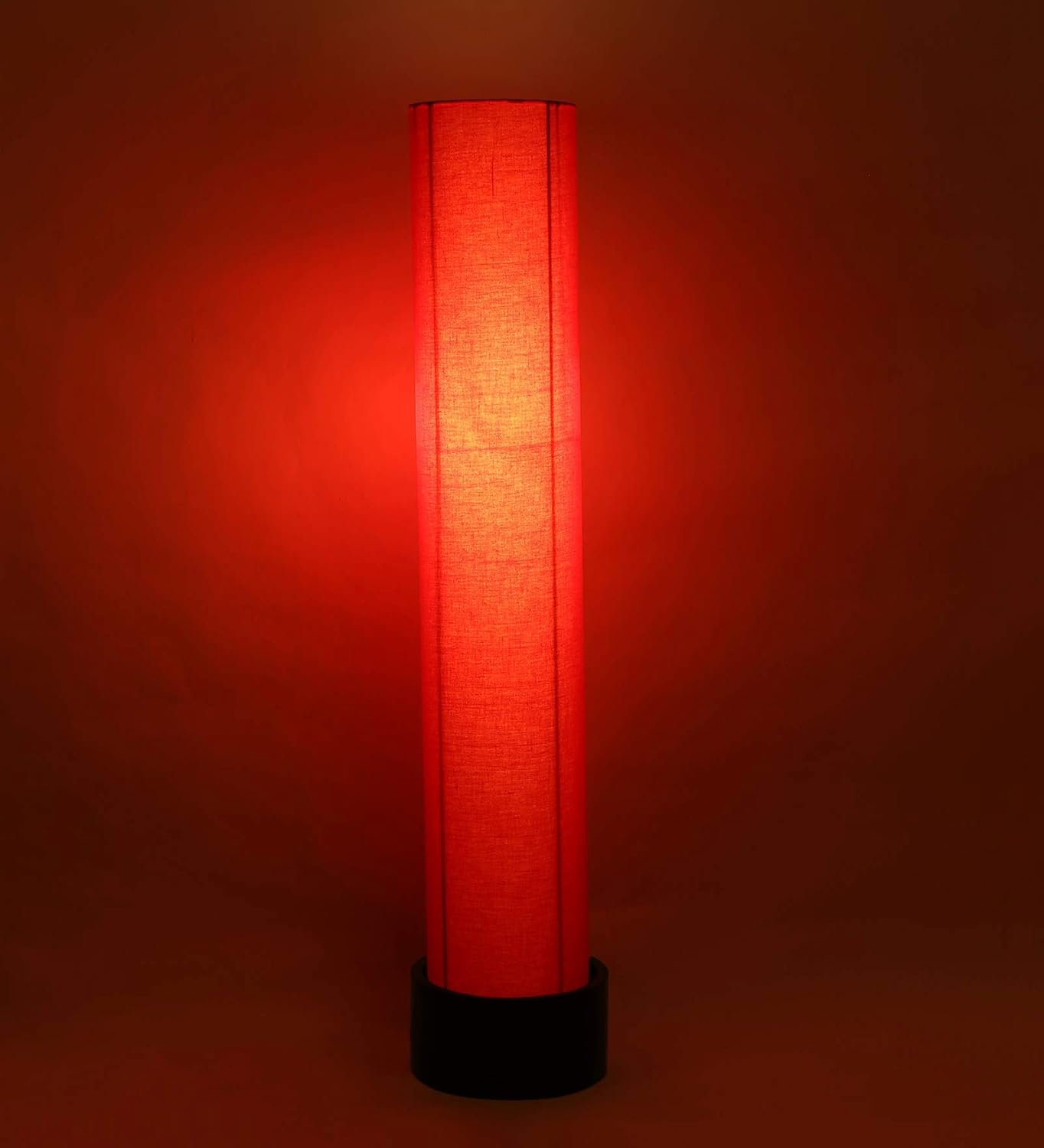 Orange Round Cotton Brown Wood Floor Lamps (Round,Cotton)