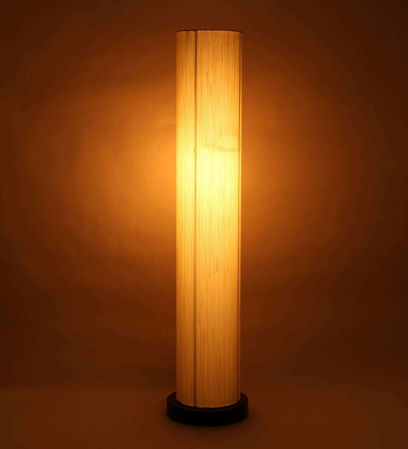 Off White Khadi Cotton Round Iron Floor Lamps (Off White,Khadi)�